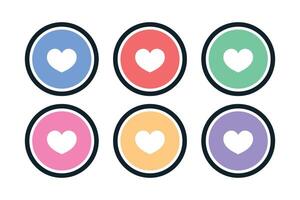 Circle Hearts Set Multiple Colours vector