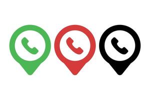Location Pin Phone Call Set Of Three vector