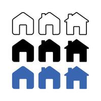 House Symbol Multiple Styles Set vector