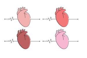 Realistic Heart With Heartbeat Line 2 vector