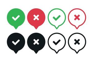 Check And Cross Message Bubbles Set vector