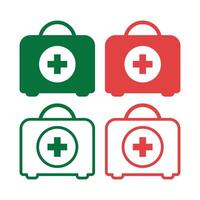 Medical Bag Symbol Set vector
