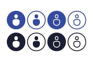 Simple Modern User Circles Set vector