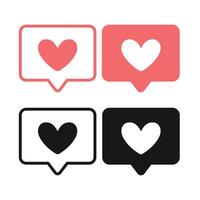 Heart Message Set Of Four vector