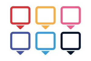 Rectangle Location Pins Set Multiple Colours vector