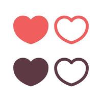 Heart Rounded Style Set Of Four vector