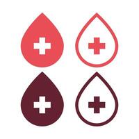 Droplet With Medical Plus Set vector