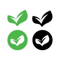 Double Leaf Check Mark Set vector