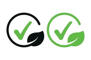 Leaf Circle With Check Mark vector
