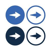 Right Arrow Circles Multiple Colours Set vector