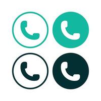 Phone Call Circles Set vector