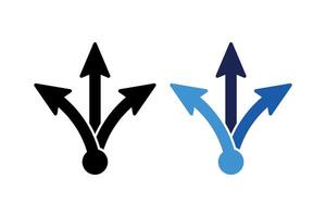 Three Way Direction Arrow Set Of Two vector