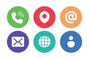 Contact Us Buttons Set Multiple Colours vector