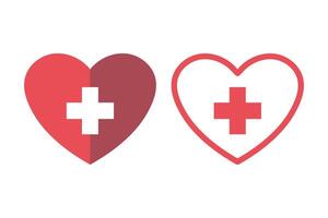 Heart With Plus Sign Set Of Two vector