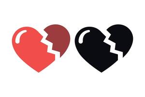 Broken Heart Uneaven Set Of Two vector