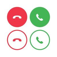Phone Call Answer And Hang Up Circles vector