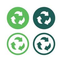Recycle Signs Simple Arrows Style Set vector