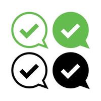 Check Mark Message Bubbles Set vector