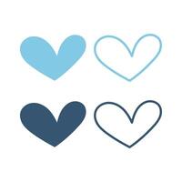 Blue Hearts Set Of Four vector
