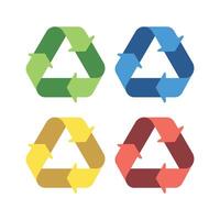 Modern Abstract Recycle Signs Set vector