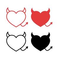 Devil Heart Set vector