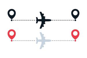 Airplane Route Set Of Two vector