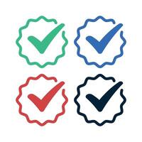 Check Mark Badges Set Outline Style vector