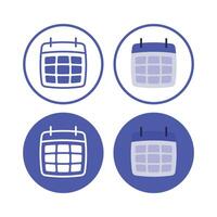 Rounded Calendars In Circles Set vector