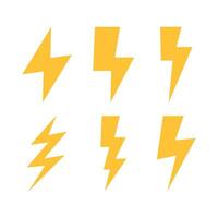 Lightning Bolts Set Yellow vector