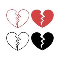 Broken Hearts Set Of Four vector
