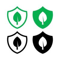 Leaf On Shield Set Of Four vector
