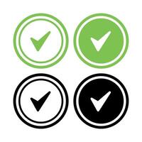 Check Mark Double Circle Set vector