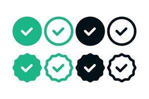 Check Mark Circles And Sticker Shape Set vector