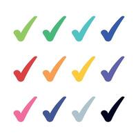Check Mark Multiple Colours Set vector