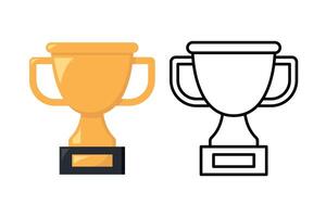 Trophy Flat And Outline Style vector
