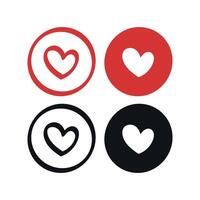 Heart Circles Set Doodle Style vector