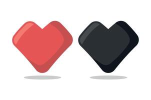 Square Shape Heart Black And Red vector