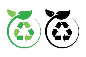 Leaf Circle Around Recycle Sign vector