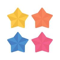 3D Stars Set Multiple Colours vector