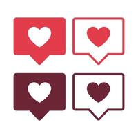 Heart Message Set vector