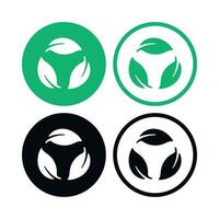 Recycle Leaves Circles Set vector