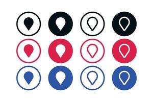 Simple Location Pin Set vector