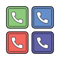 Phone Squares Set Cartoon Style vector