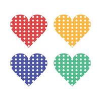 Polka Dot Hearts Set vector