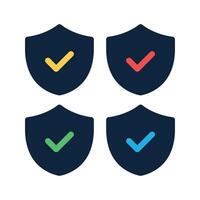 Shield Check Marks Dark vector