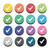 Check Mark Circles Big Set Multiple Colours vector