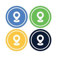 Location Pins Abstract Circles Set Of Four vector