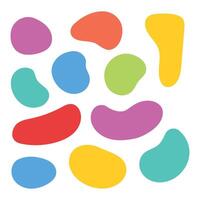 Blobs Set Bright Palette vector