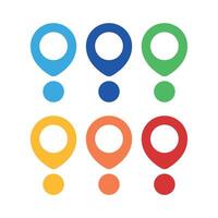 Location Pins With Circles Set vector