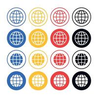 Globe Grid Circles Big Set vector
